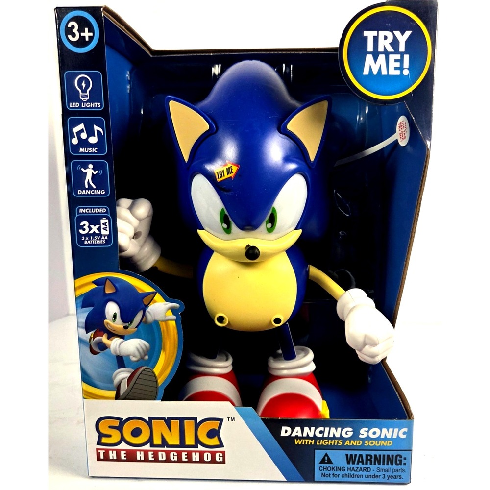World Tech Toys Dancing Sonic The Hedgehog Toy 10.5in Blue NEW Music LED Motion